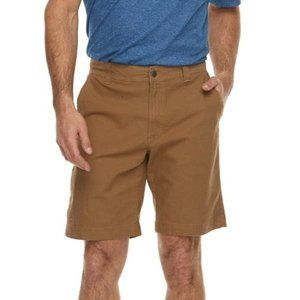 Mens Shorts Columbia Brown size 40 Stretch 10" Inseam Flat Front 5 Pkt Casual